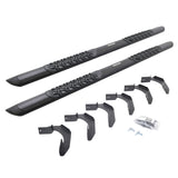 V3 Series Aluminum 5 Inch Elipse Side Steps with Mounting Brackets Textured Black 2005-2026 Nissan Frontier Go Rhino