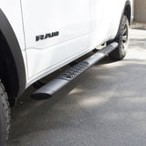 V3 Series Aluminum 5 Inch Elipse Side Steps with Mounting Brackets Textured Black 2007-2021 Toyota Tundra Crew Cab Go Rhino