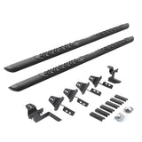 V3 Series Aluminum 5 Inch Elipse Side Steps with Mounting Brackets Textured Black For 2007-2018 Jeep Wrangler JK 4 door Go Rhino