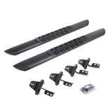 V3 Series Aluminum 5 Inch Elipse Side Steps with Mounting Brackets Textured Black For 2007-2018 Jeep Wrangler JK 2 door Go Rhino