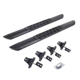 V3 Series Aluminum Side Steps with Mounting Brackets Textured Black For 2018-2025 Jeep Wrangler JL Go Rhino