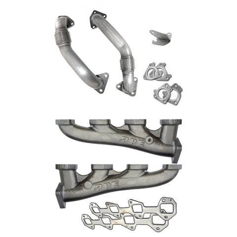 PPE High-Flow Race Exhaust Manifolds with Up-Pipes for 2001-2004 Duramax